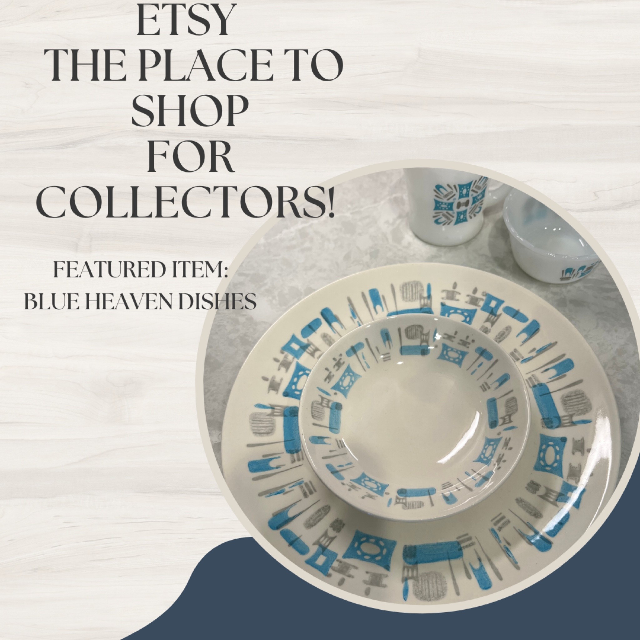 Etsy is my first stop when adding to my collections! I chose these Blue Heaven Dishes for my vacation home. I love the sustainability of using classic Mid Century Modern originals and Etsy has so many! 
Some of the Etsy stores I shopped were Vintage Rose Linens, Topomauk, Maman Daddy Vintage, Candiland Art, Marie Warren Arts, My Old Timey Baby, Cape Cod Modern, Rare Finds 4U, TiquesNThings, and Line by Line Designs. 
I have 15 plates and 8 full place settings!

#LTKfamily #LTKhome #LTKGiftGuide