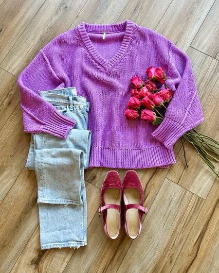 Valentine’s Day outfit. Valentine’s Day. Purple sweater. 

#LTKMostLoved #LTKsalealert #LTKSeasonal