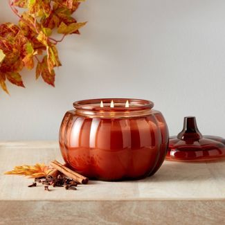 Glass Pumpkin Spice 2-wick Candle Orange - Threshold™ | Target