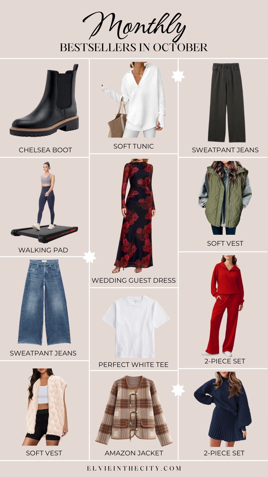 October bestsellers include Chelsea boots, a walking pad, sweatpants jeans, a super soft vest, a tunic top, wedding guest dress, the perfect white tee, an Amazon jacket, 2-piece zip up and pants set, and a 2-piece sweater and skirt set.

Fashion over 40, over 50 style, fall outfit, affordable outfit, ootd, bestsellers

#LTKFindsUnder50 #LTKStyleTip #LTKOver40