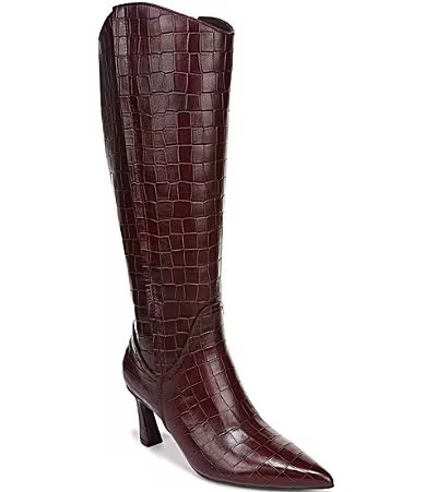 Naturalizer Emily Croco Embossed Leather Dress Boots - 10 | Dillard's