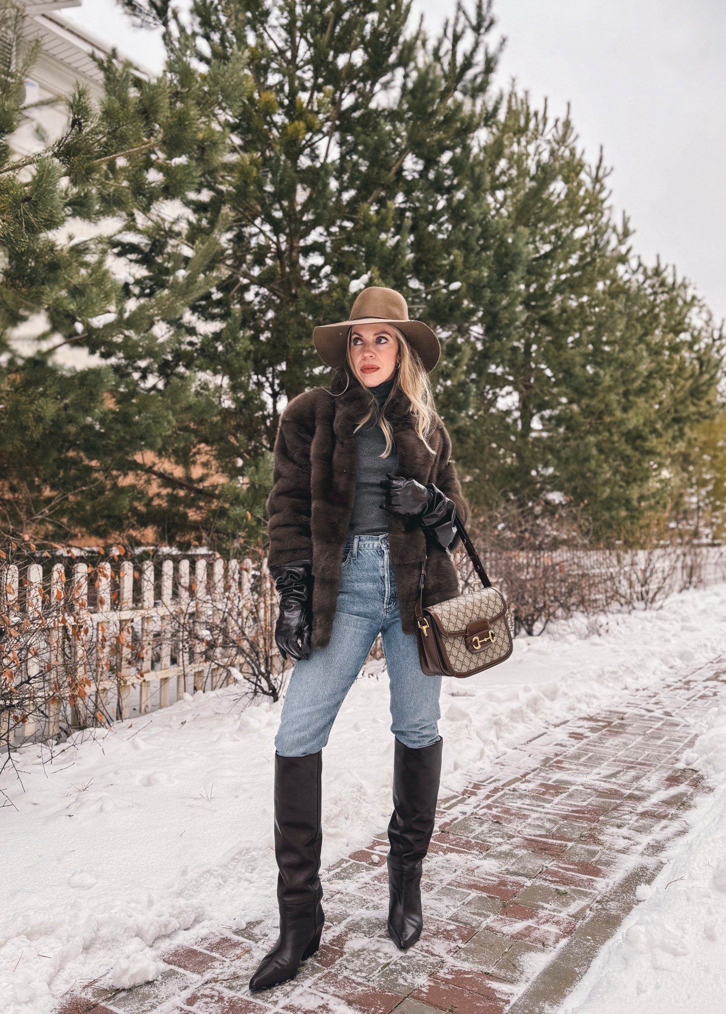 Brown fur coat, fur coat with jeans and tall boots, brown leather gloves, Paris Texas dark brown western boots, Gucci bag 

#LTKOver40 #LTKSaleAlert #LTKSeasonal