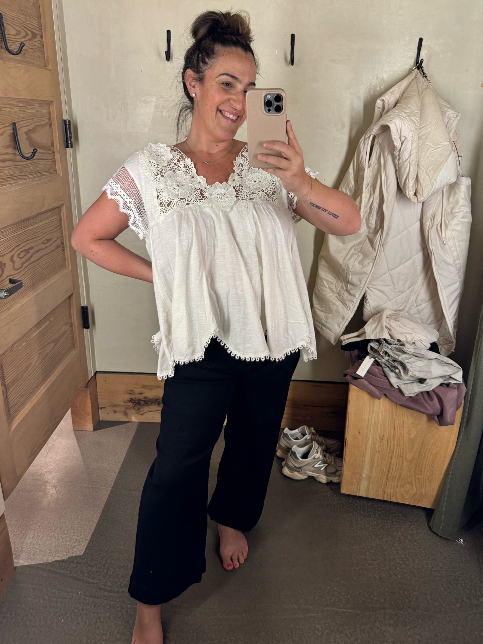 Anthropologie try on! 
This top is stunning! Flowy and light! Pants are stretchy and cropped. Very comfortable.
Wearing size large and size 30 in the pants. 

#LTKSpringSale #LTKmidsize #LTKstyletip