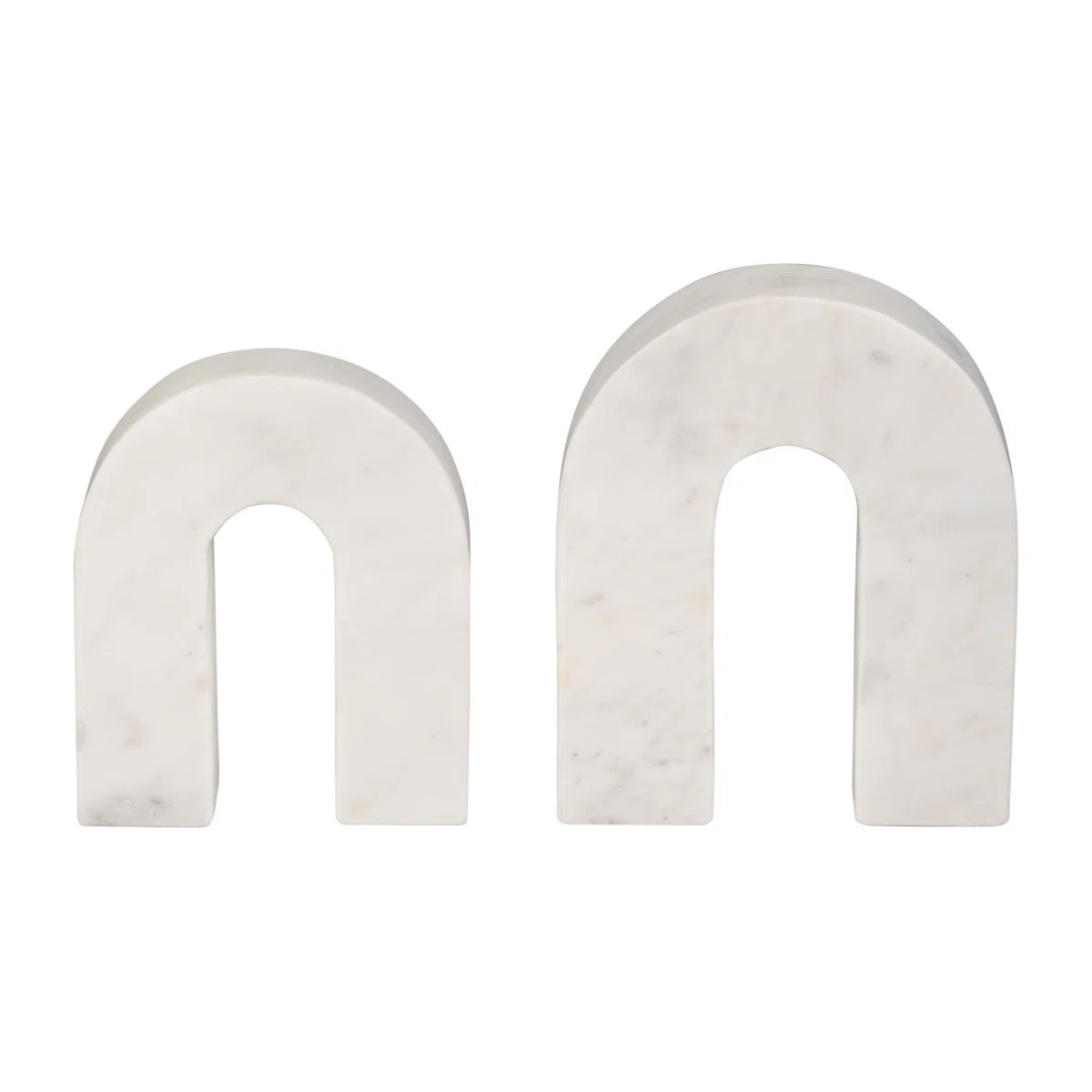 Modern Neutral Marble Horseshoe Tabletop Decorative Object | Wayfair North America