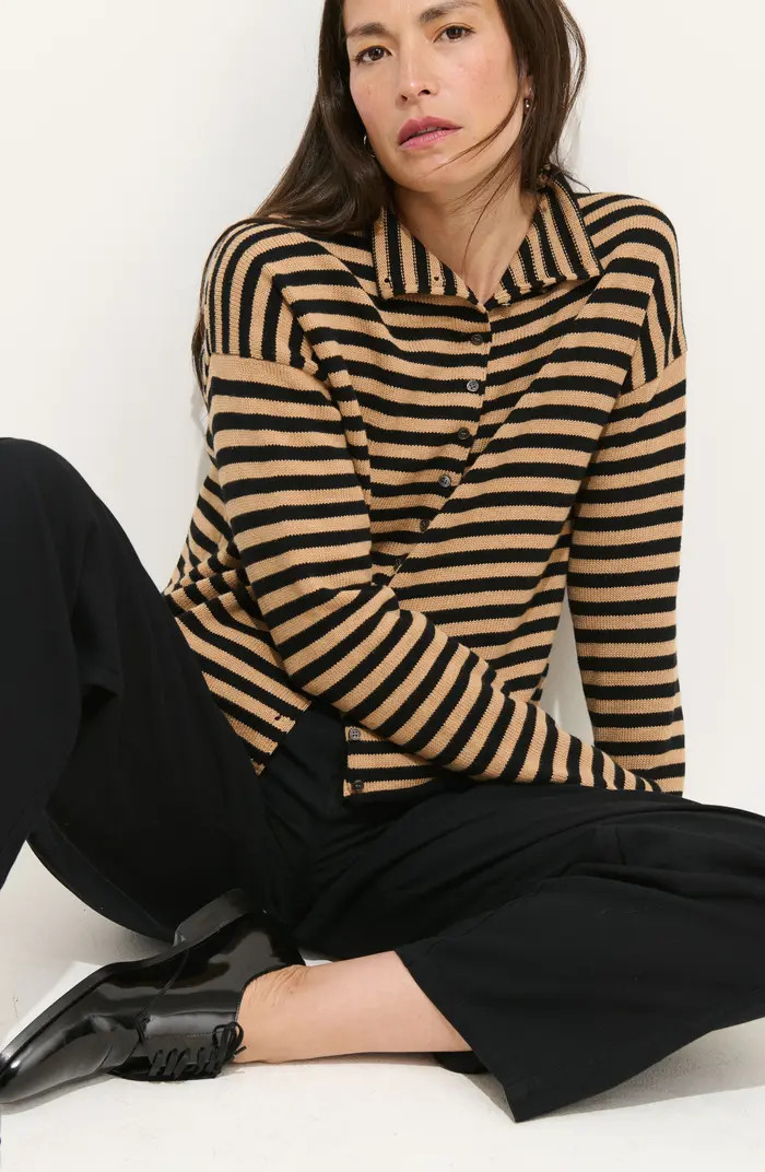 Taylor Stripe Cotton & Cashmere Cardigan | Nordstrom