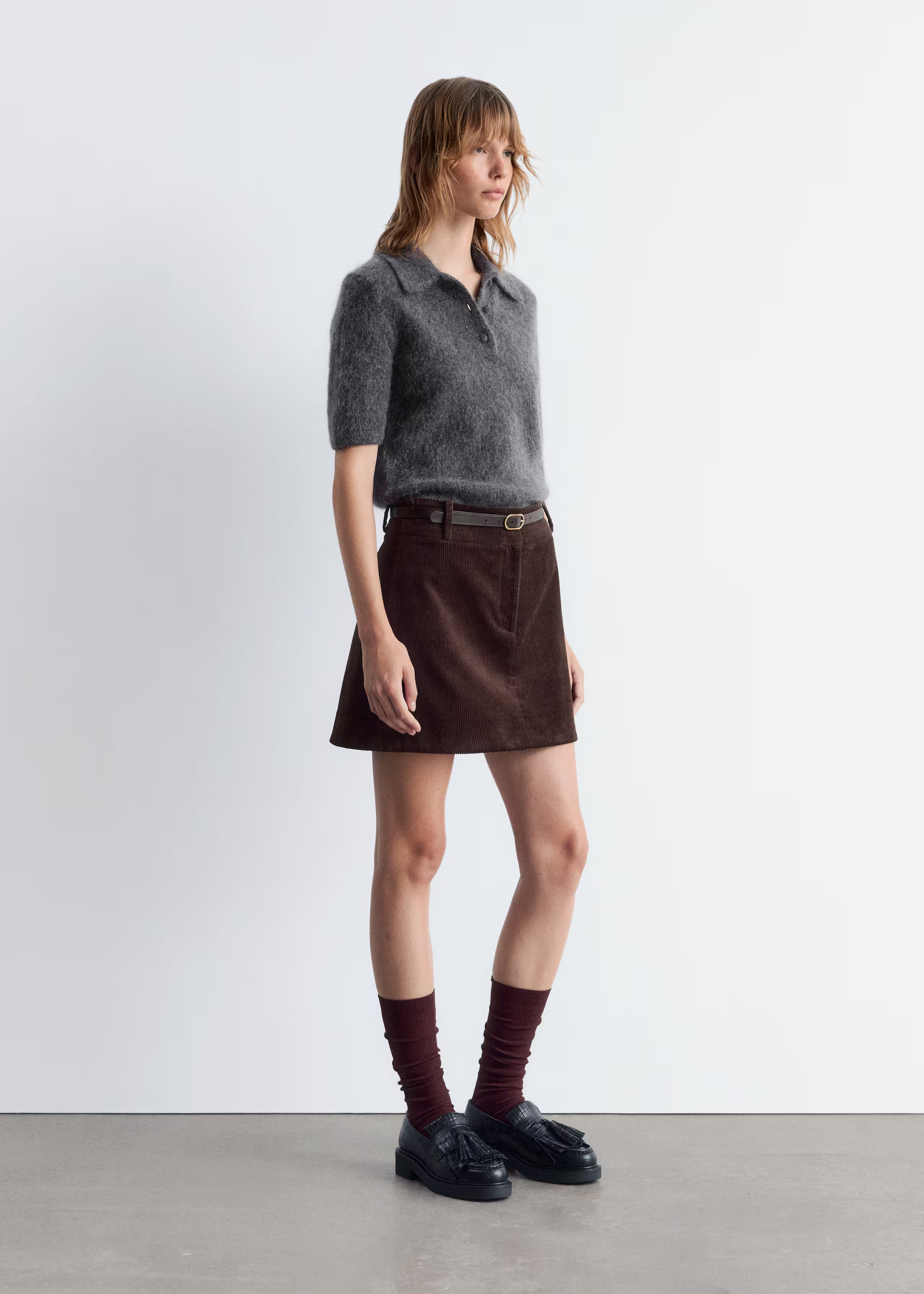T-shirt polo en maille brossée | & Other Stories EU