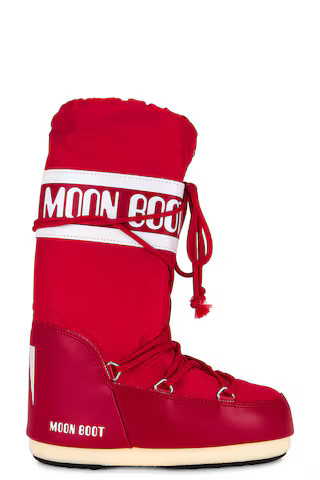 MOON BOOT Icon Nylon Boot in Red from Revolve.com | Revolve Clothing (Global)