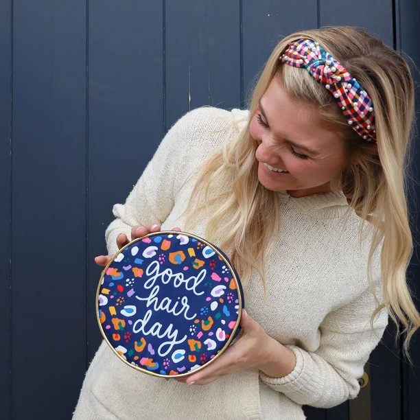 Packed Party "Spot the Fun" Blue Leopard Hair Bag, 7.5" Leopard Print Bag | Walmart (US)