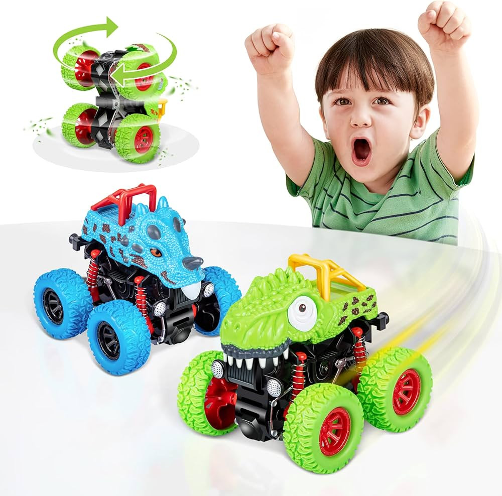 LODBY Dinosaur Toys for 2 3 4 5 Year Old Boys , Pull Back Vehicles Toys Monster Truck for Toddler... | Amazon (US)
