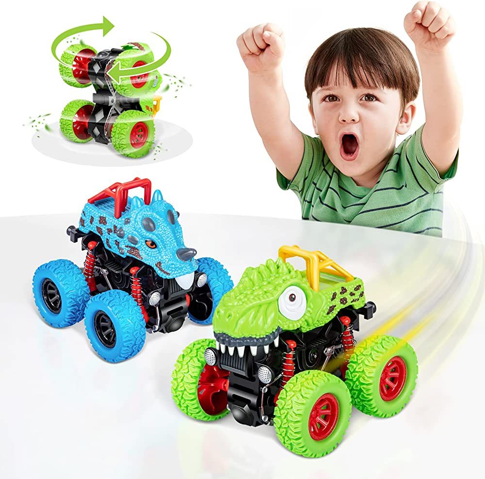 LODBY Dinosaur Toys for 2 3 4 5 Year Old Boys , Pull Back Vehicles Toys Monster Truck for Toddler... | Amazon (US)