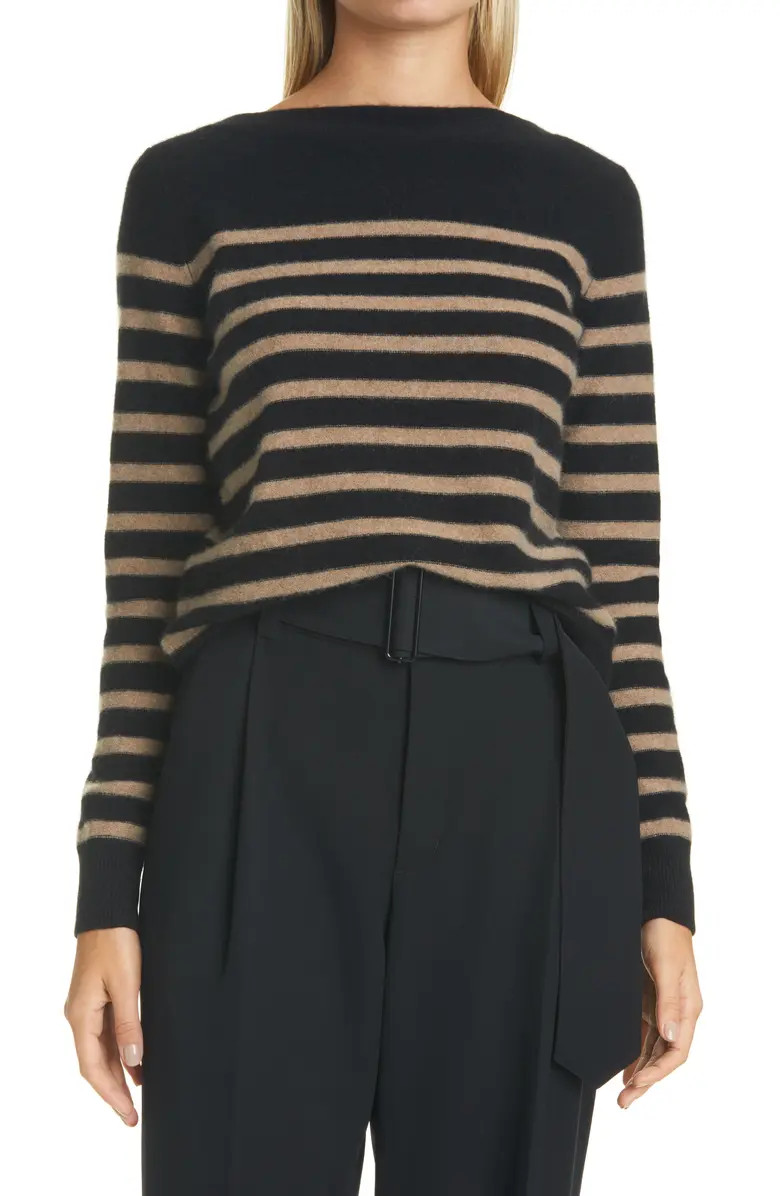 Breton Boat Neck Stripe Cashmere Sweater | Nordstrom