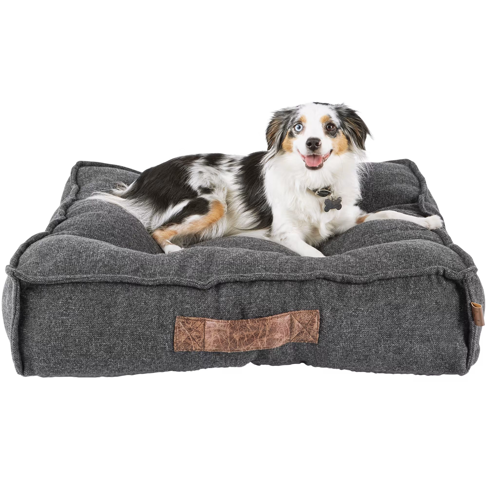 Harmony Grey Lounger Memory Foam Dog Bed, 28" L x 28" W | Petco