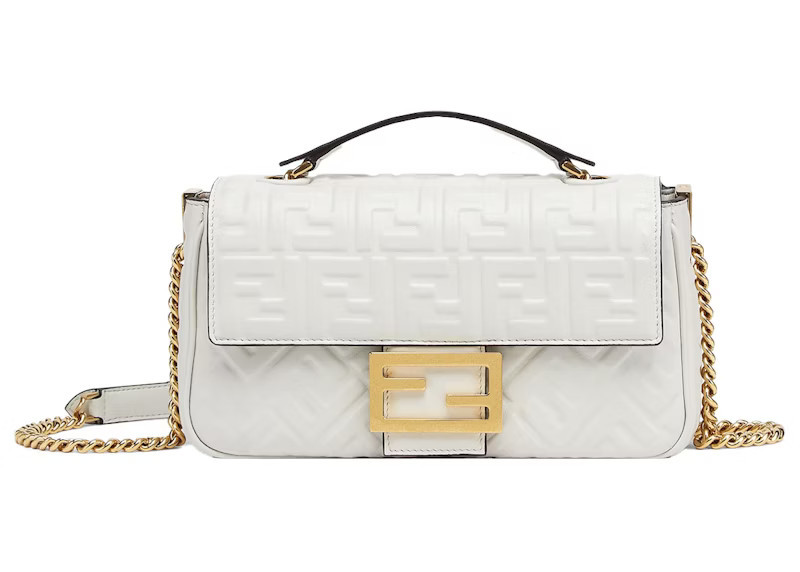 Women's Fendi by Marc Jacobs Baguette Chain Midi White Nappa Leather Bag | StockX