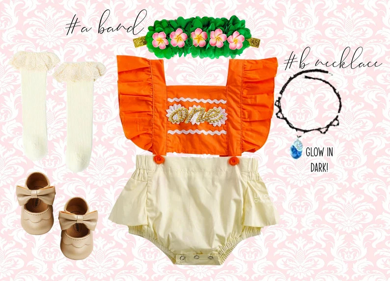 Hawaiian Romper Costume Set for Girls - Etsy | Etsy (US)