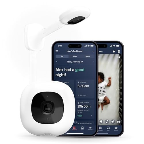 Nanit Pro Smart Baby Monitor & Wall Mount – 1080p Secure Wi-Fi Video Camera, Sensor-Free Sleep & Breathing Motion Tracker, 2-Way Audio, Sound & Motion Alerts, Night Vision, and Breathing Band - White | Amazon (US)