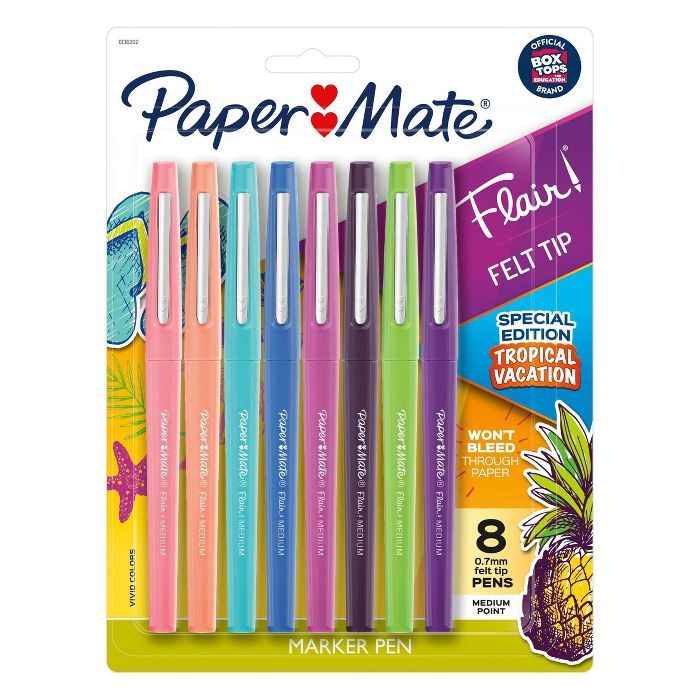 Paper Mate 8pk Marker Pens Flair Medium Tip .7mm Multicolor | Target