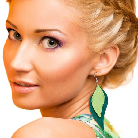 Genuine Leather Green Earrings | Walmart (US)