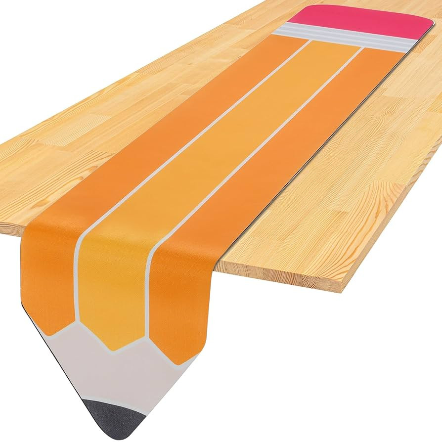 Table Runner Pencil Table Runner First Day of Decorations for Party Classroom Dining Room Home De... | Amazon (US)