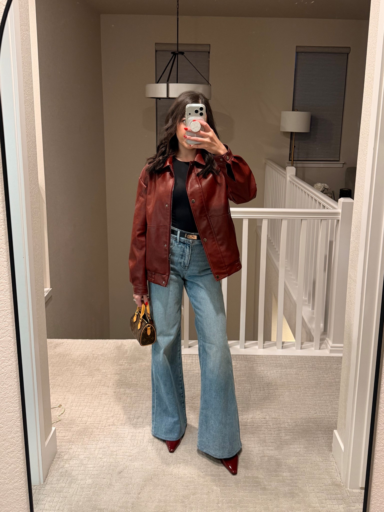 last minute oversized burgundy bomber for the nuggets game, I’m obsessed 🏀

Basketball game outfit/ courtside outfit 

#LTKFindsUnder50 

#LTKootd #LTKgrwm