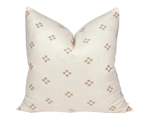 WILLOW  Cream and Tan Hmong Pillow Cover Hmong Batik Pillow - Etsy | Etsy (US)