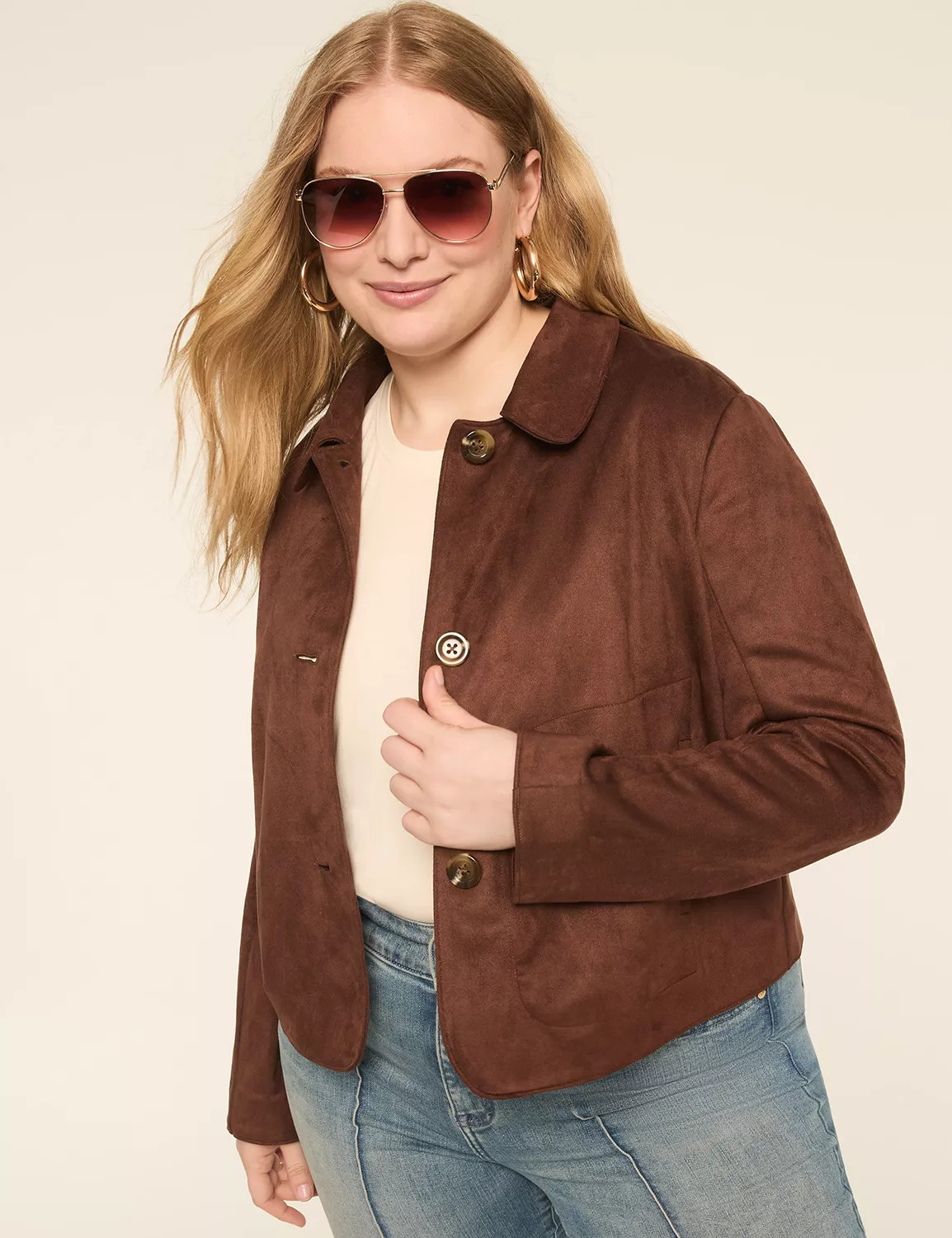 Faux-Suede Short Jacket | Lane Bryant (US)