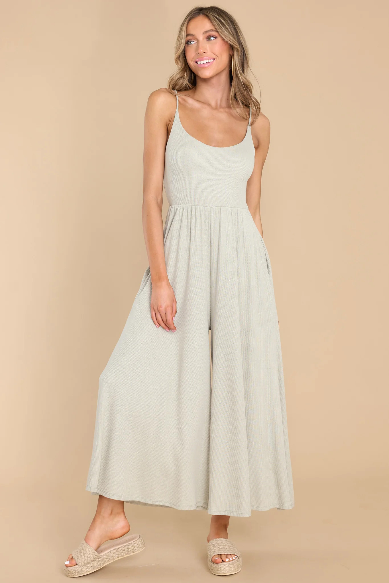 Enticing Endeavors Sage Jumpsuit | Red Dress 