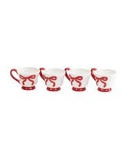set of 4 hand painted bow mugs | TJ Maxx