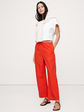 Cotton Poplin Pull-On Pant | Banana Republic (US)