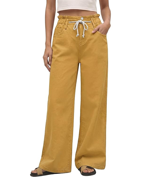 GRAPENT Wide Leg Jeans for Women Stretch High Wasited Elastic Waist Bell Bottom Baggy Y2K Pants | Amazon (US)