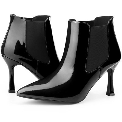 Allegra K Women's Pointed Toe Stiletto Heels Chelsea Ankle Booties Black 9 | Target
