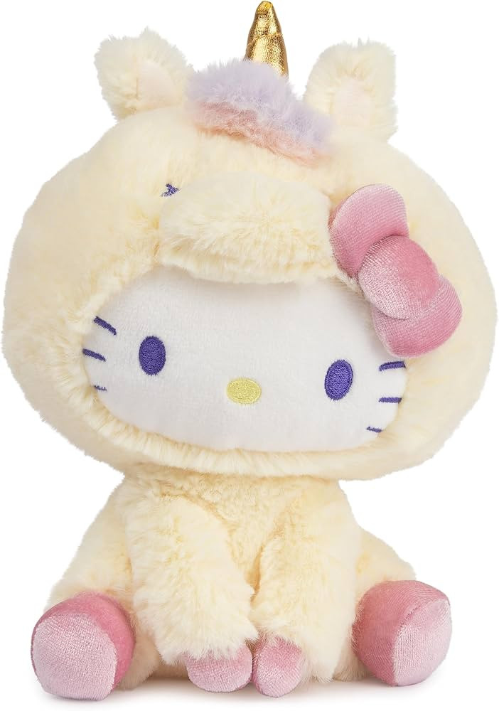 GUND Sanrio Hello Kitty Unicorn Plush Toy, Premium Stuffed Animal for Ages 1 and Up, Yellow, 6” | Amazon (US)