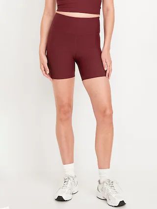 High-Waisted PowerSoft Biker Shorts -- 6-inch inseam | Old Navy (US)