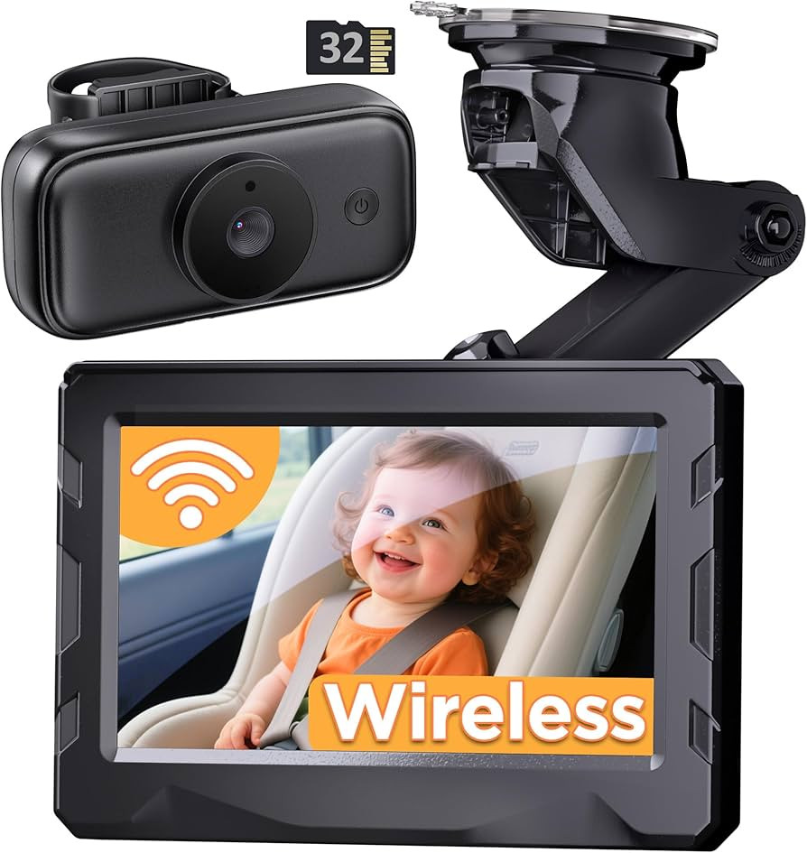 Wireless Baby Car Camera, 40 Hours Battery Life & 940mn Night Vision, Baby Car Monitor no WiFi Ne... | Amazon (UK)
