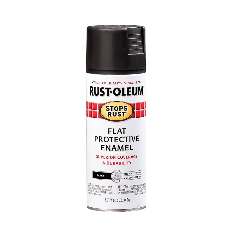 Rust-Oleum 7776830 Stops Rust Spray Paint, 12 oz, Flat Black | Amazon (US)