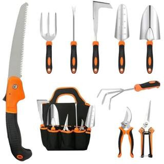 Misopily 10-Piece Garden Tool Set Stainless Steel Non-Slip Ergonomic Handle with Tote Bag Gift fo... | The Home Depot