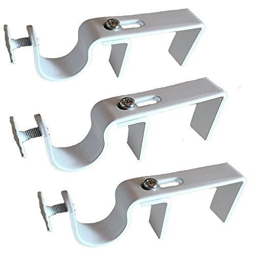 NONO Bracket - Outside Mounted Blinds Curtain Rod Bracket Attachment Set of 3 (White) | Amazon (US)