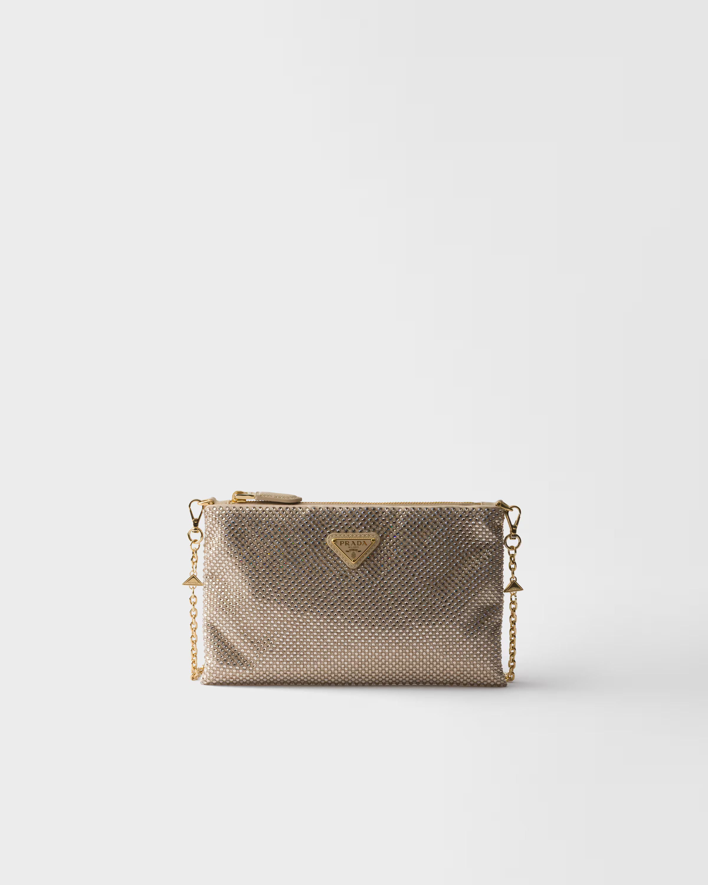 Mini crystal-studded bag with shoulder strap | Prada UK
