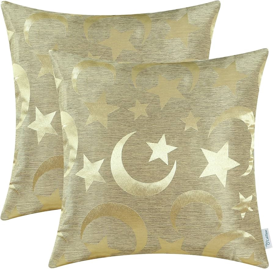CaliTime Pack of 2 Throw Pillow Covers Cases for Couch Sofa Home Decor Modern Shining & Dull Cont... | Amazon (US)