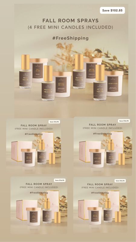 Fall room sprays with free mini candle 

#LTKHoliday #LTKhome #LTKstyletip