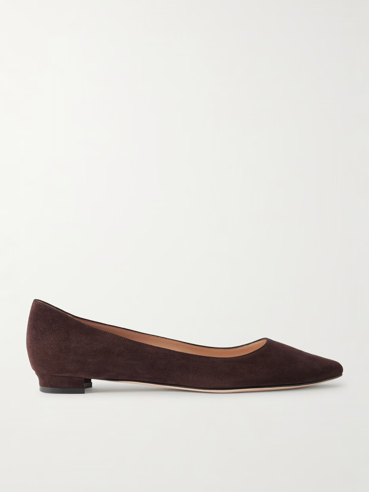 Manolo Blahnik - Bb Suede Ballet Flats - Brown | NET-A-PORTER (US)