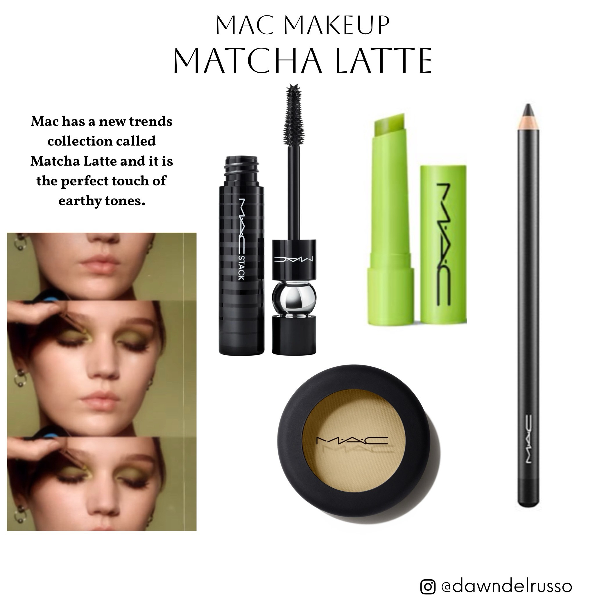 Mac makeup #matchalatte #mactrend #greenmakeup 