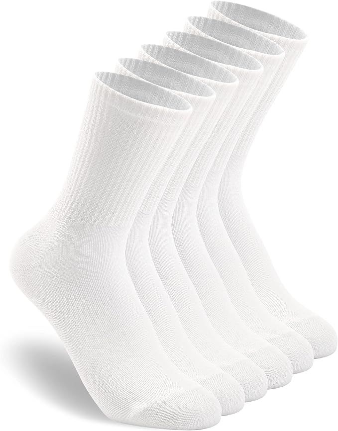 3-6 Pack Womens Crew Lightweight Thin Casual Calf Socks Size 6-11 | Amazon (US)