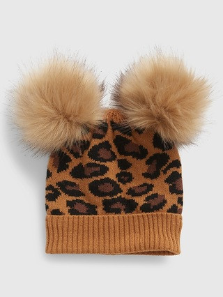 Toddler Double Pom Leopard Beanie | Gap (CA)