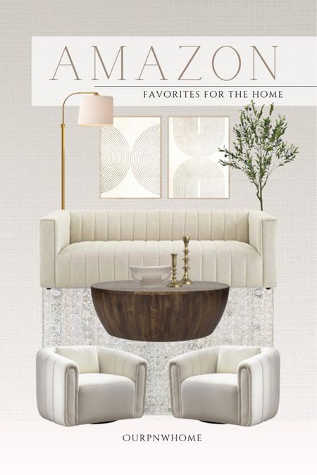 Latest favorites for the home at Amazon!

Modern accent chair, white armchair, swivel chair, modern couch, white side, modern furniture, drum coffee table, round coffee table, dark wood coffee table, living room furniture, gold floor lamp, brass floor lamp, faux olive tree, faux greenery, spring home, summer home, abstract wall art, geometric wall art, washable area rug, green area rug, brass candlesticks, candle holders, white bowl, decorative bowl, home decor

#LTKHome #LTKSeasonal #LTKStyleTip