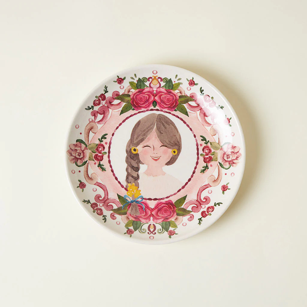 Red Cute American Girl® Josefina Portrait Dessert Plate | Posh Peanut® | Posh Peanut