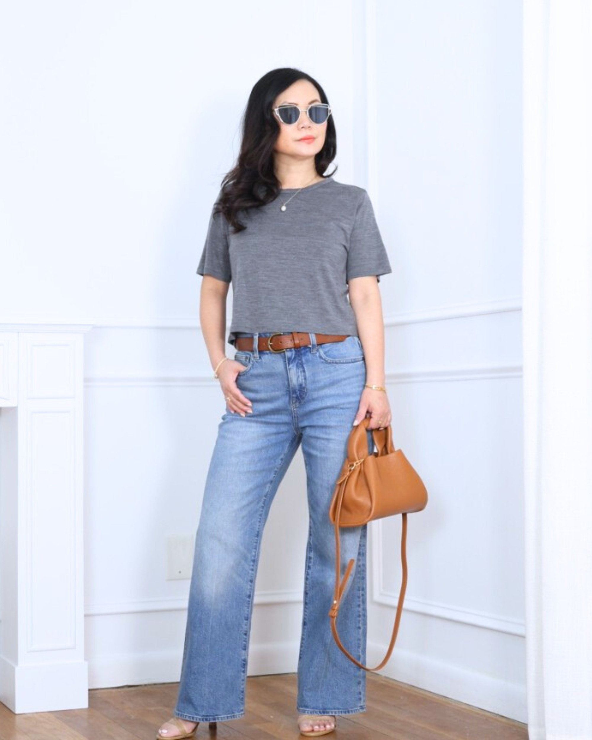 Boxy tee from Unbound Merino paired with kick-flare jeans from J.Crew — simple, modern, and effortlessly cool for an easy everyday look. I’m 5’2, wearing size  XS.

#LTKPetite #LTKOver40 #LTKootd