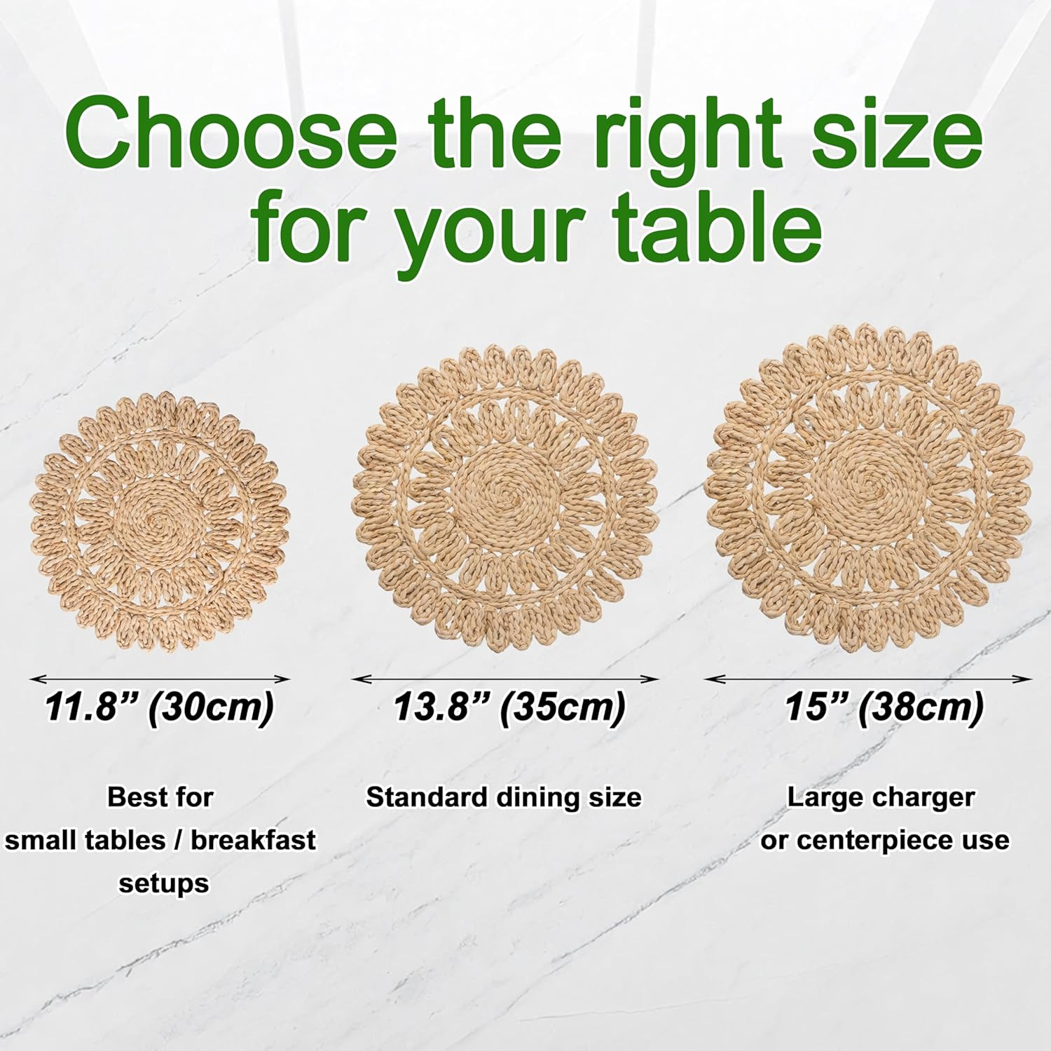 13.8" Set of 8 Round Corn Husk Placemats | Boho Woven Rattan Table Mats | Farmhouse Wicker Spring... | Amazon (US)