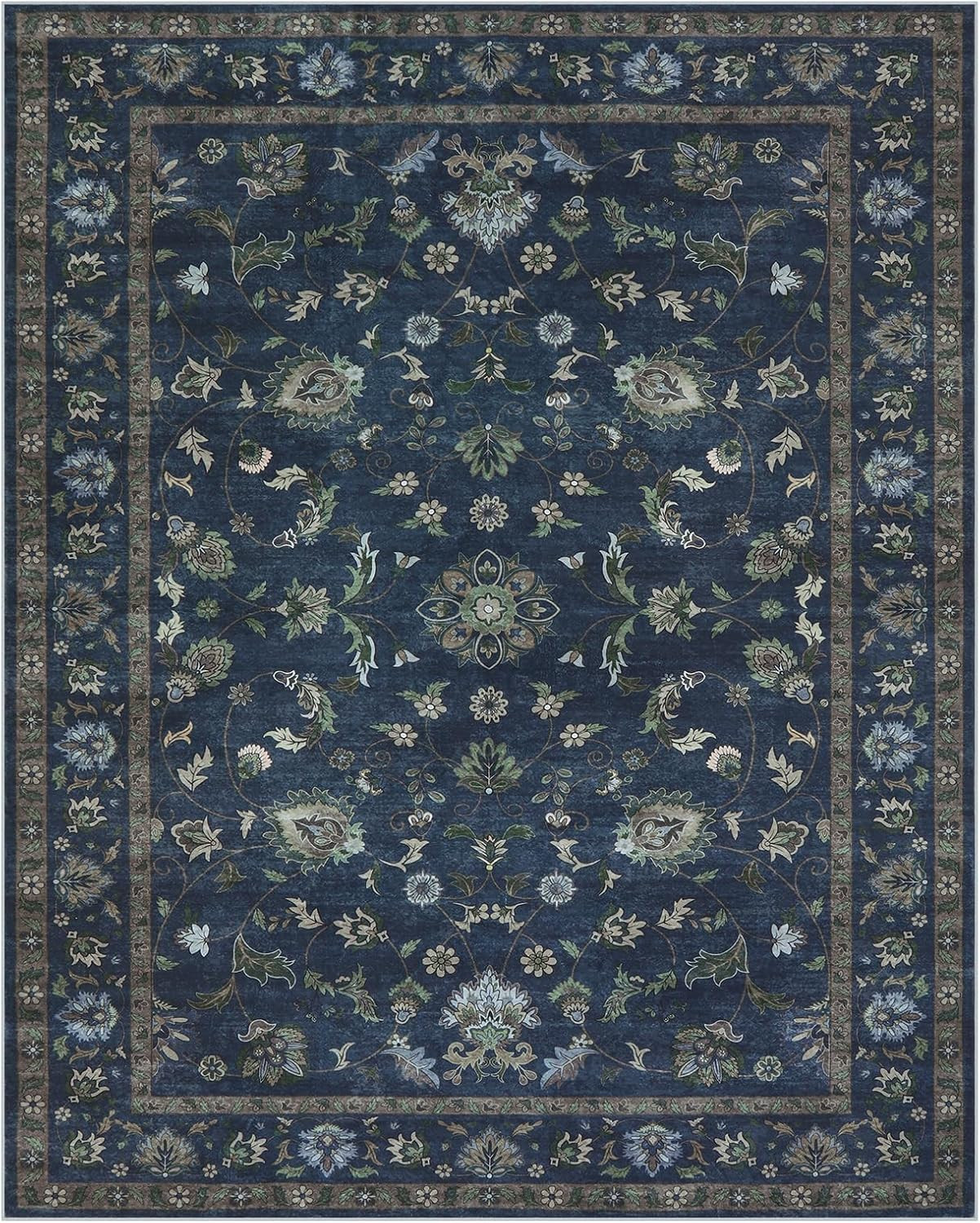 Wonnitar Vintage Floral Rugs for Living Room, Washable 8x10 Area Rugs, Low Pile Non Shedding Stai... | Amazon (US)