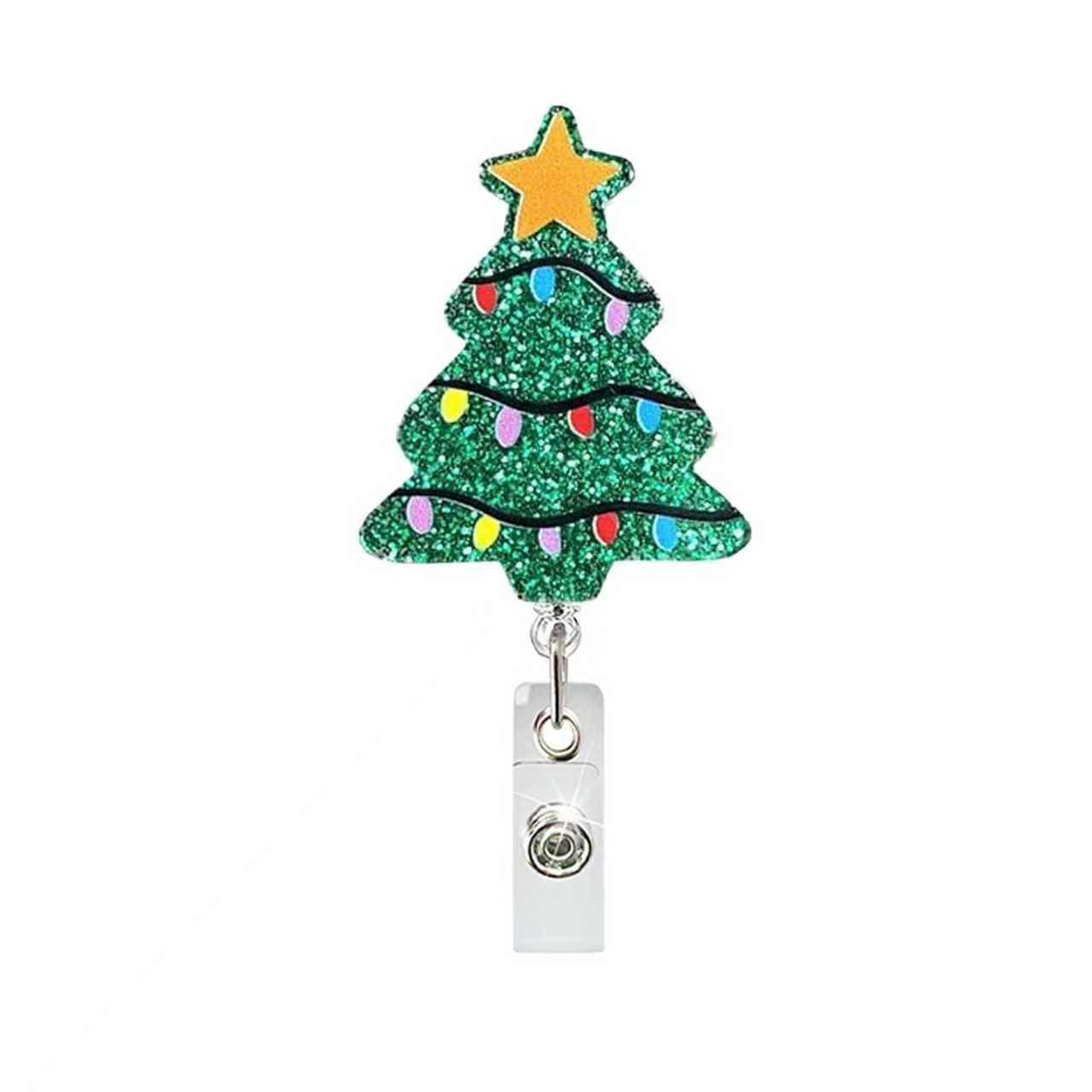 Christmas Tree Badge Holder Reel with Retractable Clip, Winter Holiday Christmas Badge Reels for ... | Amazon (US)