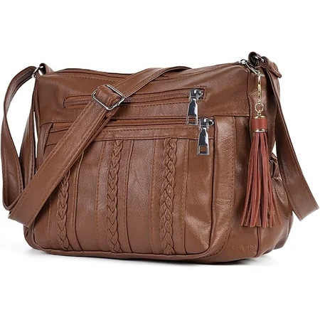 Purses for Women Pocketbooks Soft PU Leather Ladies Crossbody Purse Multi Pocket Shoulder Bag | Walmart (US)